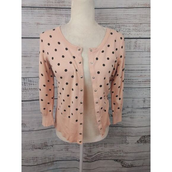 Premise Cardigan Woman Size Small Pink Polka Dot Classic Retro Style Rockabilly - Picture 3 of 9